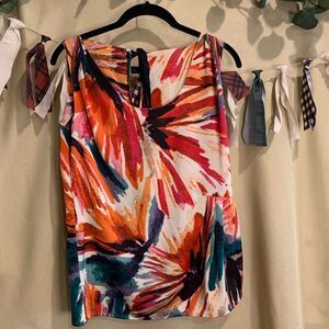 Ann Taylor | 4P | Sleeveless Top | Bright Colors - abstract floral